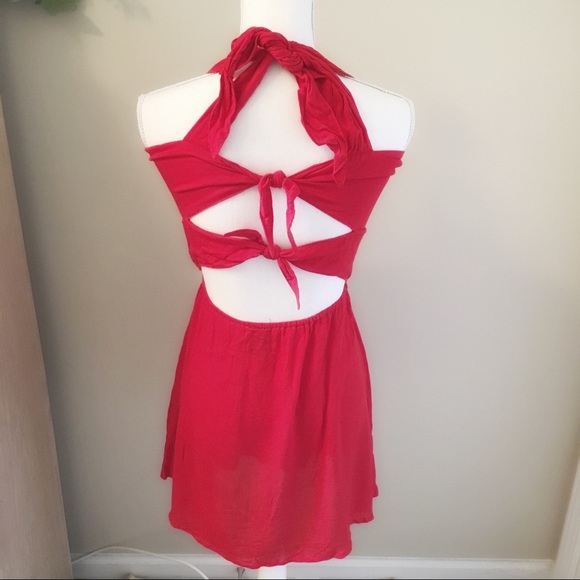 Vero Moda Red Bow Tie Tunic Blouse Size S - Picture 3 of 4